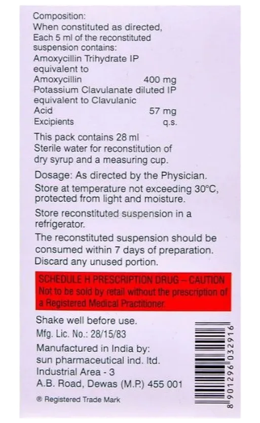 moxclav ds 457mg oral suspension 30 ml